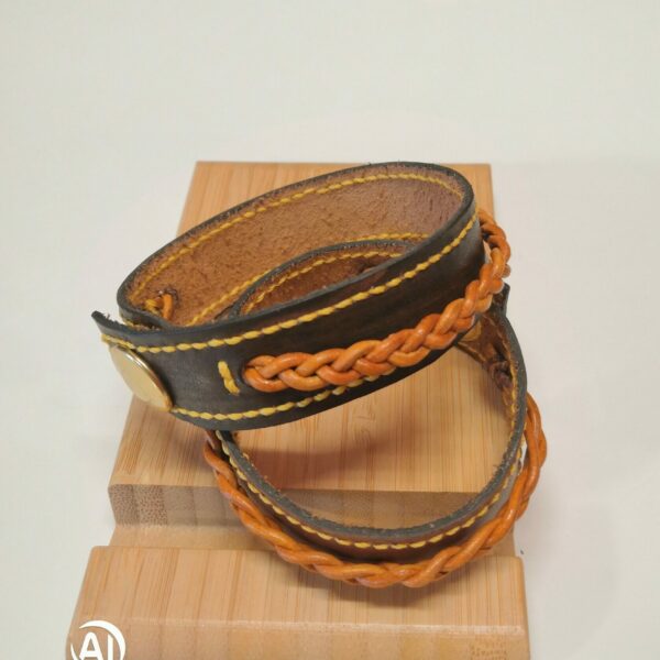 Bracelet cuir tresse