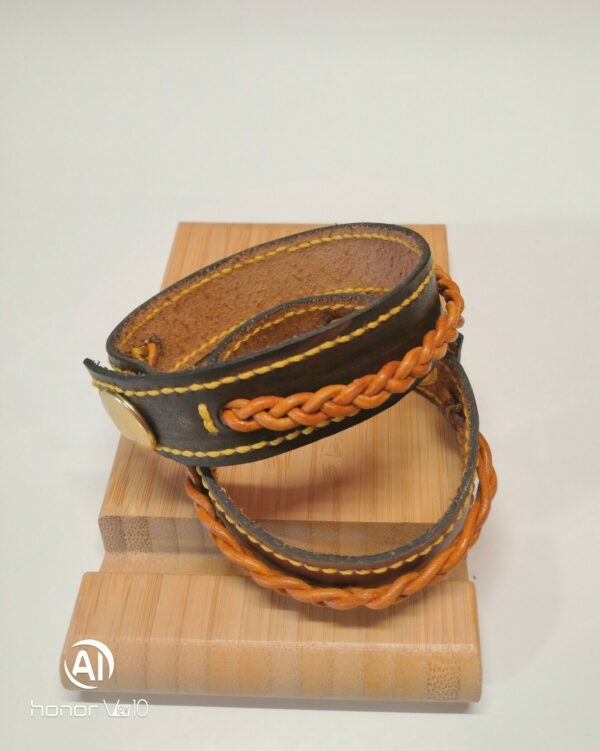 Bracelet cuir tresse